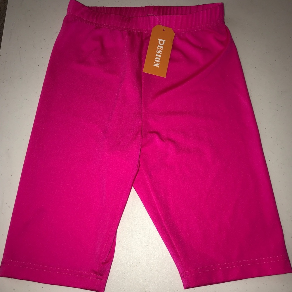 PESION Women's Biker shorts Hot Pink Size Small